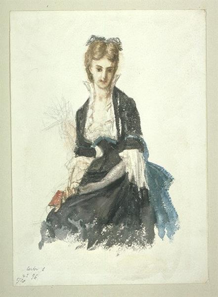 Study For The Portrait Of Baroness Seillière, 1900 - Эрнст Эбер