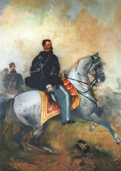 King Vittorio Emanuele II on horseback, 1855 - Gerolamo Induno