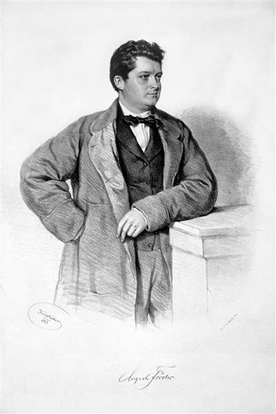 August Förster, German actor and theatre director, 1863 - Josef Kriehuber