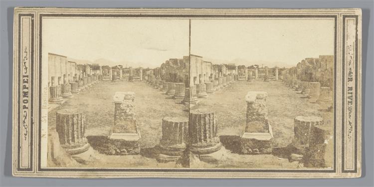 View of the ruin of the basilica in Pompeii Basilica, 1880 - Roberto Rive