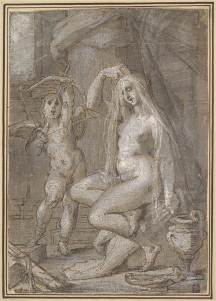 Venus and Amor, 1585 - Бартоломеус Спрангер