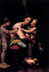 Virgin and Child with the Infant St John - Джулио Романо