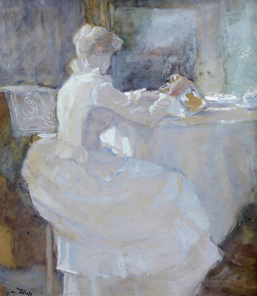 Annie Hall Met Melkkan, 1886 - Jan Toorop