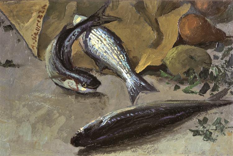 Still life with fishes, 1967 - Antonio Sicurezza