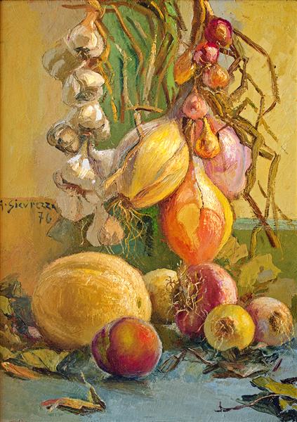 Still life with onions, 1976 - Antonio Sicurezza