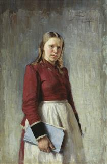 Girl with a Book - Иван Иванович Творожников