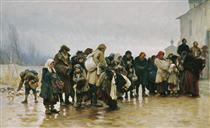 Beggars near the Church - Ivan Tvorozhnikov