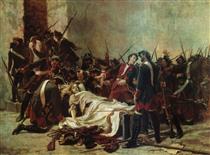 Lieutenant Vasily Mirovich at the corpse of John VI Antonovich on July 5, 1764 in the Shlisselburg Fortress - Иван Иванович Творожников