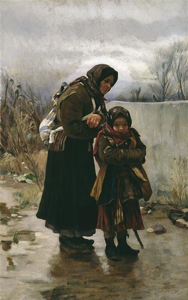 Grandmother and granddaughter, 1891 - Иван Иванович Творожников