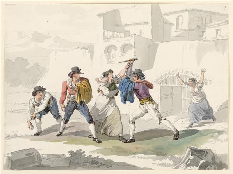 A Domestic Dispute in Tivoli, 1808 - Bartolomeo Pinelli