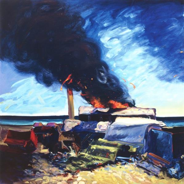 Beach Trash Burning, 1982 - Carlos Almaraz