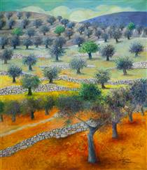 Olive Field - Sliman Mansour
