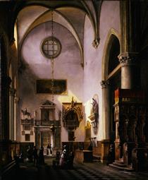 View of the Sepulchral Monument to Paolo Savelli in the Church of Santa Maria Gloriosa Dei Frari in Venice - Vincenzo Abbati