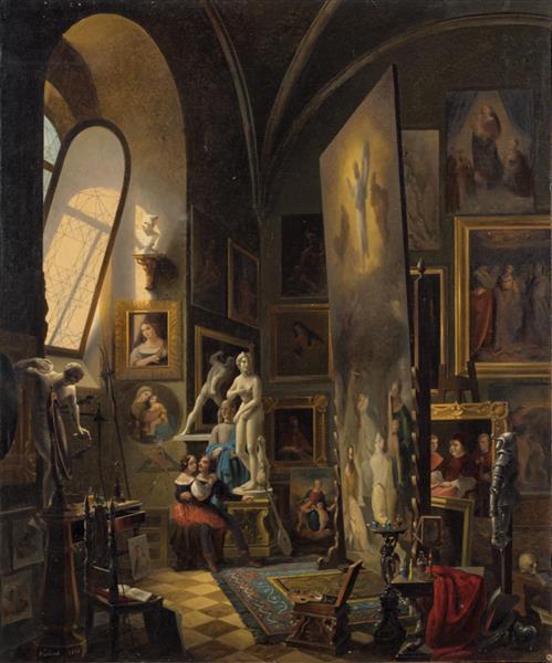 Raphael and his muse in the atelier, 1863 - Vincenzo Abbati