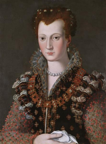 Portrait of Camilla Martelli, the Second Wife of Cosimo I De' Medici (Formerly Identified as Eleanor of Toledo, the First Wife) - Alessandro Allori