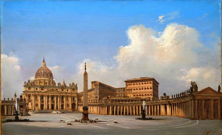 Rome, St.Peter's Square, 1836 - Іпполіто Каффі