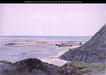 A coast scene with a harbour - John Absolon