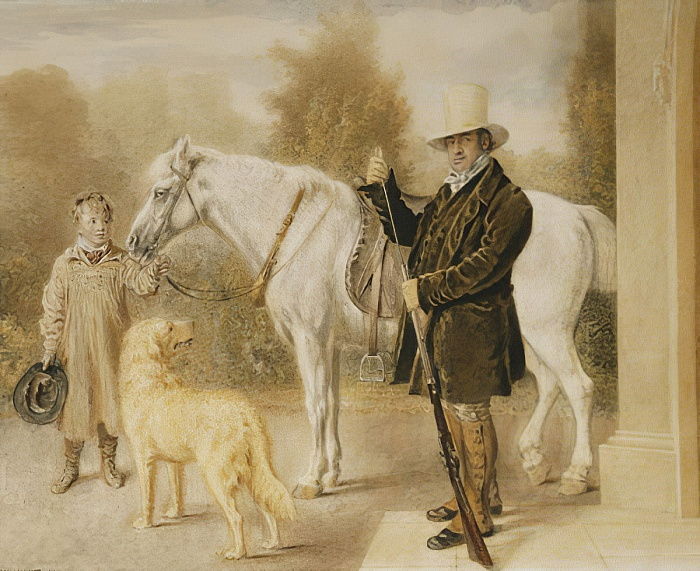 A Sportsman with a Boy, a Pony and a Dog, 1827 - William Henry Hunt