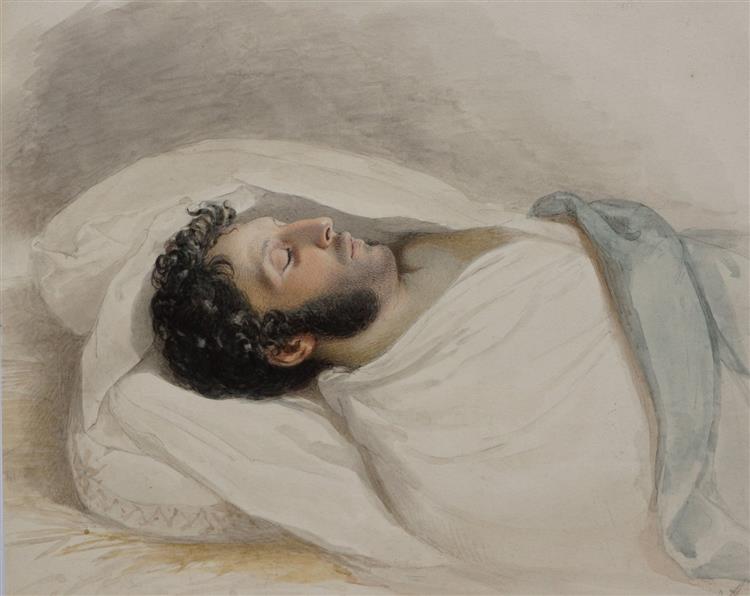 Man on deathbed, c.1840 - Alexander Clarot