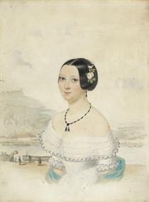 Portrait of Therese Kronberg - Johann Baptist Clarot