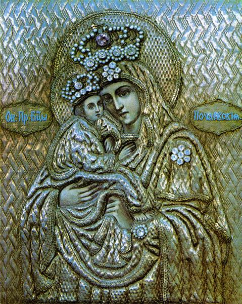 Virgin the Affectionate. Marvellous Icon from Pochaiv. Kyiv, c.1700 - c.1800 - Orthodox Icons