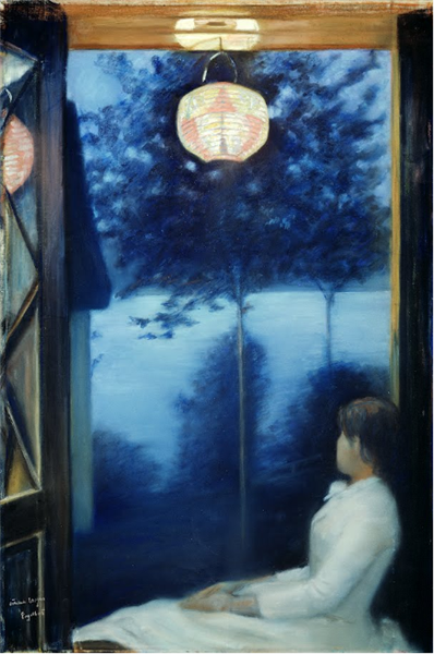 By the Oslofjord (Japanese Lantern), 1886 - Oda Krohg