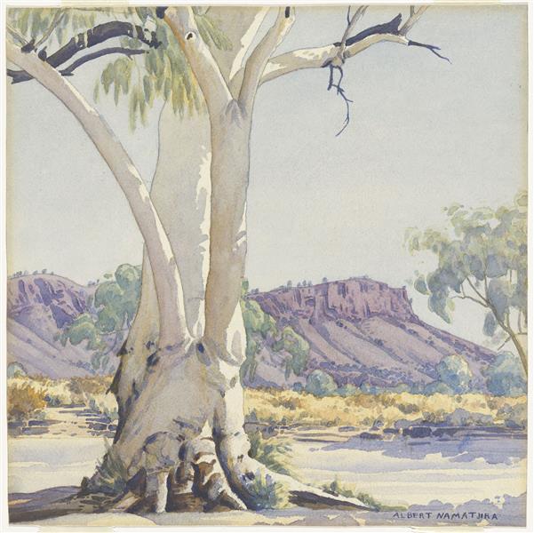 River Gum and Mount Gillen, 1951 - Albert Namatjira