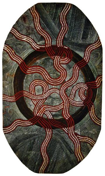 Untitled (Snake Dreaming), 1972 - Clifford Possum Tjapaltjarri