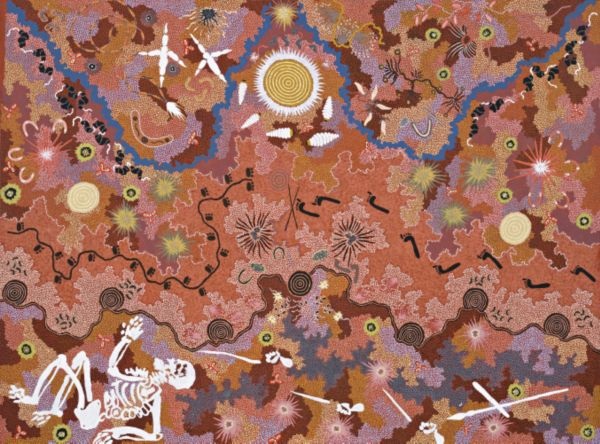 Anmatjerre Dreamings (collaboration with Clifford Possum Japaltjarri and Michelle Possum Nungurrayi), 1995 - Gabriella Possum Nungurrayi