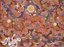 Anmatjerre Dreamings (collaboration with Clifford Possum Japaltjarri and Michelle Possum Nungurrayi) - Gabriella Possum Nungurrayi