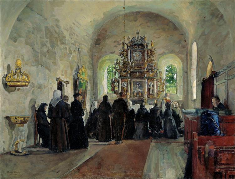 The Holy Communion Celebrated in Stange Church, 1903 - Harriet Backer