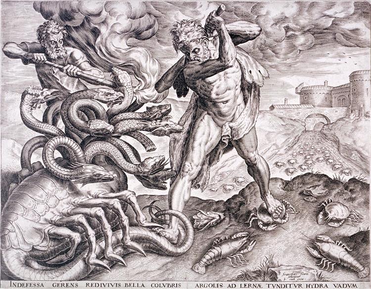 Hercules Killing the Lernean Hydra, 1565 - Корнеліс Корт