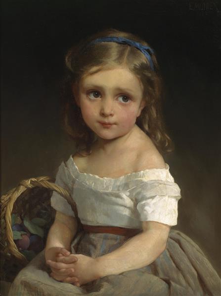 Girl with basket of plums, 1875 - Émile Munier