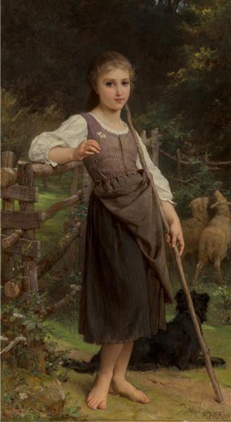 The shepherdess, 1888 - Эмиль Мюнье