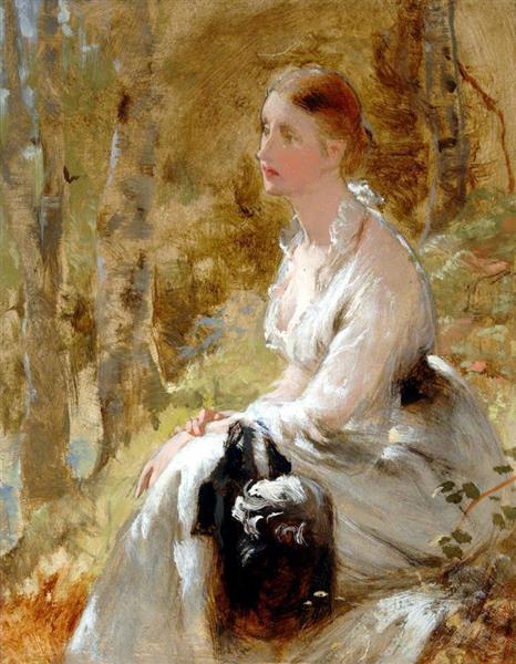 Seated woman in white dress, 1879 - George Elgar Hicks