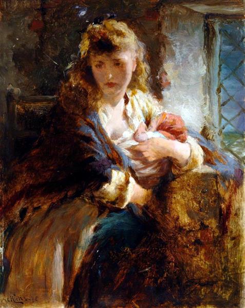 Mother and baby, 1878 - George Elgar Hicks - WikiArt.org