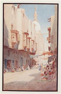 A Cairo Street Scene - Augustus Osborne Lamplough