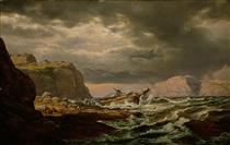 Schiffbruch an der norwegischen Küste - Johan Christian Clausen Dahl
