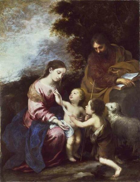 The Holy Family with the Infant Baptist, c.1670 - Bartolome Esteban Murillo