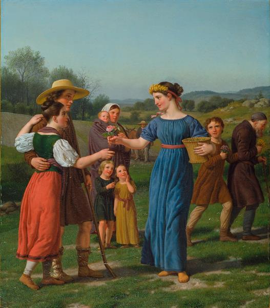 'The Maiden from Afar' from the poem by Schiller, 1830 - Christoffer Wilhelm Eckersberg