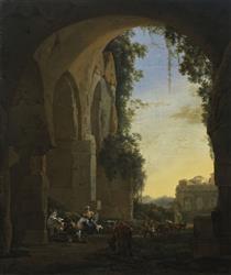 Roman Ruins with Shepherds - Jan Asselijn