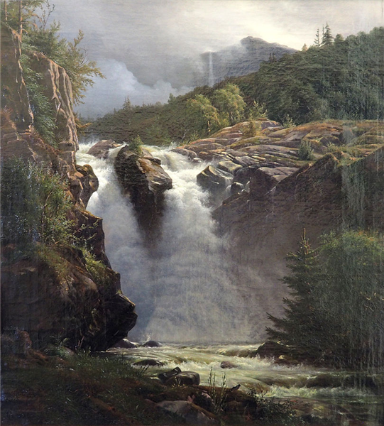 Norwegian Waterfall, 1835 - Louis Gurlitt