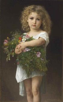 Child Holding Flowers - William-Adolphe Bouguereau