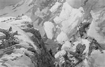Austro-Hungarian troops being swept away by an avalanche on the Italian Front (27 May 1916) - Fortunino Matania