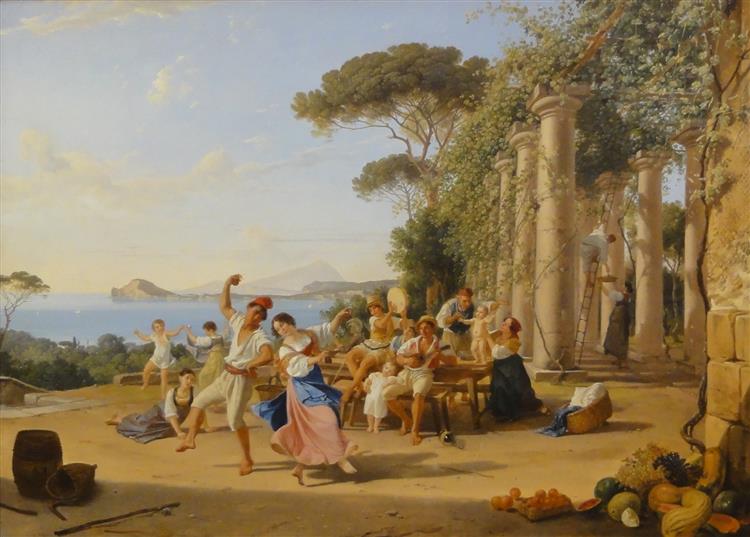 Country festival near Pozzuoli, 1823 - Франц Людвиг Катель