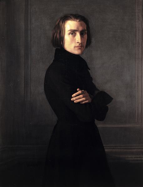 Portrait of Franz Liszt, 1839 - Анри Леман