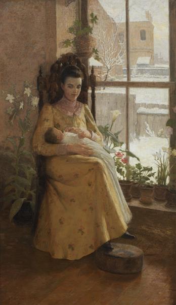 Portrait of Harriet with baby Lawrence James, 1900 - James Taylor Harwood