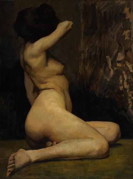 [Nude Female] First Study for: Adoration of the Ages, c.1903 - James Taylor Harwood