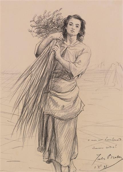 Young Gleaner carrying a wreath, 1897 - Жуль Бретон