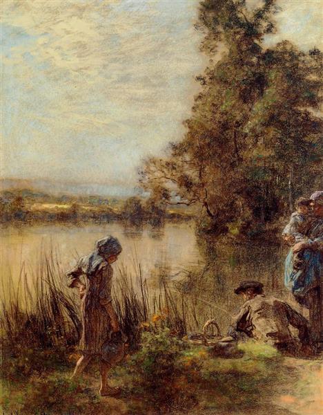 Fisherman and his family, c.1912 - Léon Lhermitte
